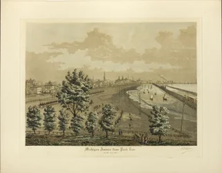 Michigan Avenue von Park Row im Jahr 1865