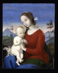 Madonna und Kind mit einem Vogel