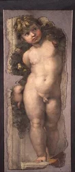 Putto mit Feston (Fresko-Fragment)