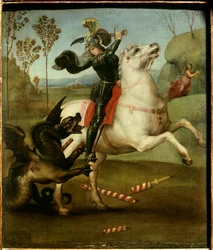 Heiliger Georg kämpft mit dem Drachen, Gemälde von Raffael, 1505