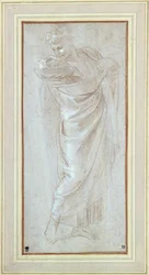 Studie eines Mannes für den Wandteppichkarton von St. Paul in Lystra