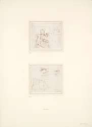 Zwei separate Skizzen von Landschaften, 1500-1504