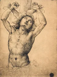 Heiliger Sebastian; Zeichnung von Raphael, Gallerie dell