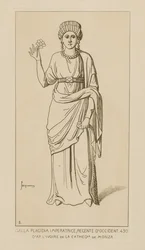 Galla Placidia, Kaiserin und Regentin des Westens, 430. Nach dem Elfenbein der Kathedrale von Monza