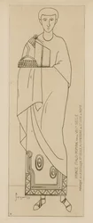 Prinz Italo-Romaine. Ende des VIII. Jahrhunderts. Mosaik der Basilika St. Cäcilia, auf dem Friedhof von St. Sixtus in Rom