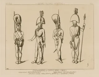 Russische Grenadiere und Offiziere, 1801