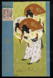Geisha - Postkarte, von Raphael Kirchner, Anfang 20. Jahrhundert