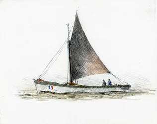 Gabare auf der Gironde-Mündung