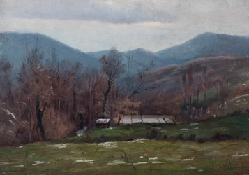 Landschaft mit Teich, März 1905