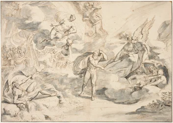 Äolus gehorcht Junos Befehl, einen Sturm zu erzeugen, c.1683-84