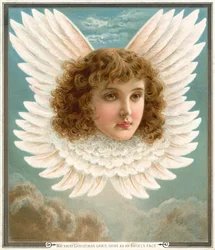 Engelskopf in Flügeln