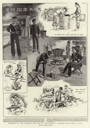 Skizzen der Offiziere und Männer des japanischen Kriegsschiffs "Asahi"