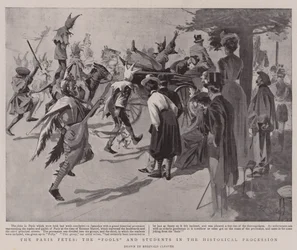 Die Pariser Feste, die "Narren" und Studenten in der historischen Prozession
