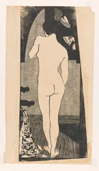 Stehende Frau von hinten gesehen