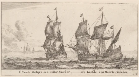 Zwei Handelsschiffe: die "Geele Fortuyn," Handel in der Ostsee, und die "Liefde," Handel in Norwegen
