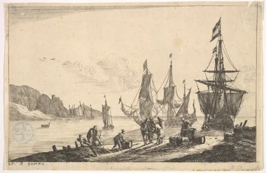 Bucht mit Segelschiffen
