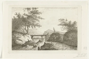 Brücke bei einem Wasserfall