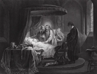 Die Auferweckung der Tochter des Jairus, Markus, Kap. V, Vers 35, 42 (Stich)