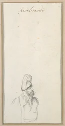 Bärtiger Mann im Profil, mit hoher Mütze, ca. 1640