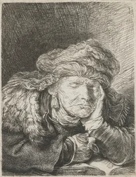 Schlafende alte Frau