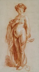 Studie einer nackten Frau als Kleopatra