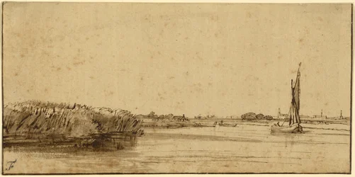 Ein Segelboot auf einer weiten Wasserfläche, c.1650