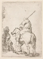 Ein turbantragender Soldat zu Pferd