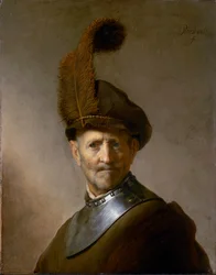 Ein alter Mann in Militärtracht (früher Porträt von Rembrandts Vater genannt), ca. 1630