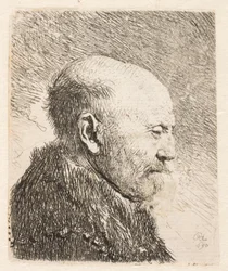 Glatzköpfiger Mann im Profil (Rembrandts Vater?)