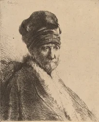 Büste eines Mannes mit hohem Hut, Dreiviertel rechts (Vater des Künstlers)