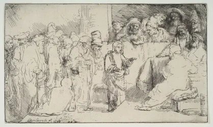 Christus im Streitgespräch mit den Gelehrten, eine Skizze, 1652