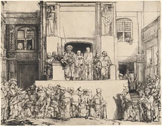 Christus dem Volk präsentiert: Längliche Platte