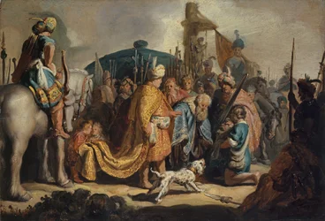 David mit dem Kopf von Goliath vor Saul