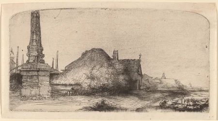 Landschaft mit einem Obelisken