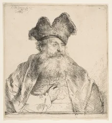 Alter Mann mit geteiltem Pelzmütze, 1640