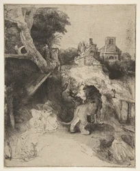 St. Hieronymus liest in einer italienischen Landschaft, ca. 1653
