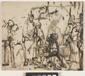 Das Treffen von Christus mit Martha und Maria nach dem Tod des Lazarus