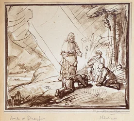 Verklärung Christi, Zeichnung von Rembrandt, Holland, 19. Jahrhundert
