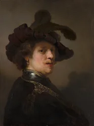 Tronie eines Mannes mit Federbarett, ca. 1635-1640