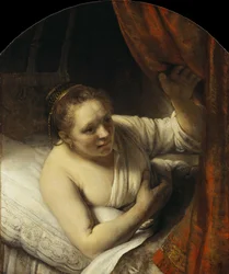 Junge Frau im Bett, 1645-1647