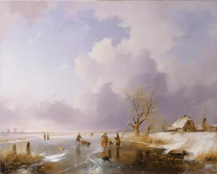 Landschaft mit gefrorenem Kanal, 1842