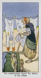 Die Waschfrau kennt die Fehler des Dorfes