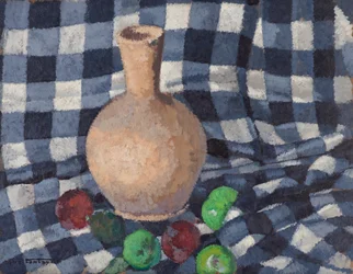 Stillleben mit Krug und Äpfeln