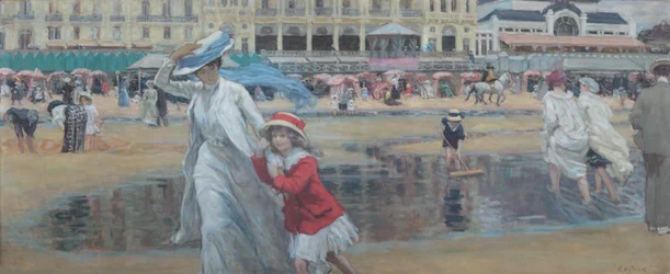 Der Strand von Cabourg, ca. 1910