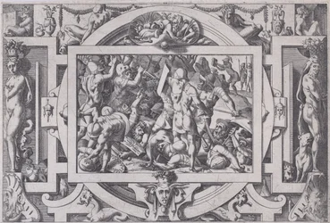 Jason wirft einen Stein auf die Riesen, 1563