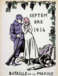 September 1914: Schlacht an der Marne - Zeichnung von Herman Paul, aus „Calendar of War“, Ausgabe 1916