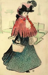 Die schöne Jüdin geht einkaufen. Le Rire Magazin, 1896
