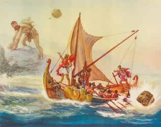 Odysseus verspottet den Zyklopen