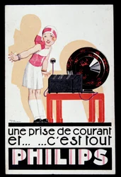 Werbung für das Radiogerät Philips, ca. 1930