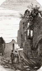 Clivus Victoria auf dem Palatin-Hügel, Rom, Italien im späten 19. Jahrhundert. Aus Italienische Bilder von Rev. Samuel Manning, veröffentlicht ca. 1890.